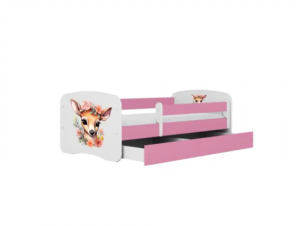 Kocot kids Detská postieľka Babydreams Kolúšok ružová, variant 80x180, se šuplíky, s matrací