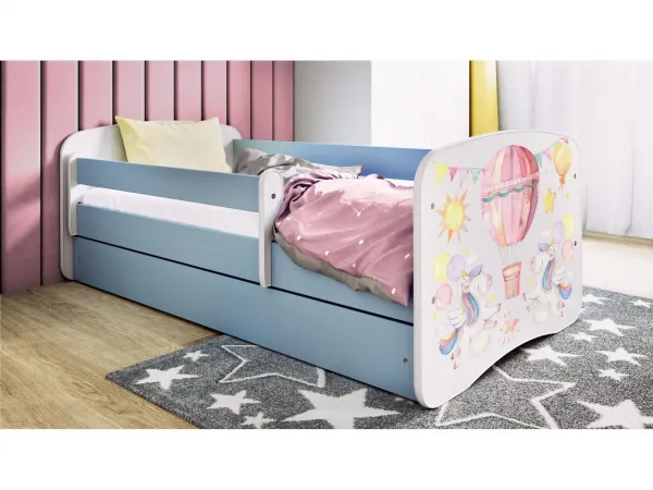 Kocot kids Detská posteľ Babydreams balón modrá, variant 80x180, se šuplíky, s matrací
