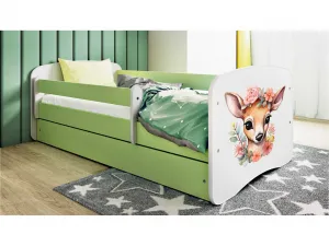 Kocot kids Detská postieľka Babydreams Kolúšok zelená, variant 80x180, se šuplíky, s matrací