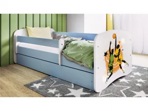 Kocot kids Detská posteľ Babydreams basketbal modrá, variant 70x140, se šuplíky, s matrací