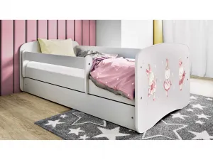 Kocot kids Detská postieľka Babydreams zajačiky biela, variant 80x180, se šuplíky, s matrací