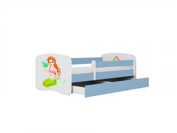Kocot kids Detská posteľ Babydreams morská panna modrá, variant 80x180, se šuplíky, s matrací