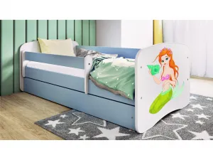 Kocot kids Detská posteľ Babydreams morská panna modrá, variant 80x180, se šuplíky, s matrací