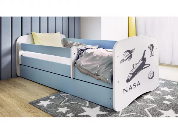 Kocot kids Detská posteľ Babydreams Nasa modrá, variant 80x180, se šuplíky, s matrací