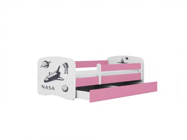 Kocot kids Detská posteľ Babydreams Nasa ružová, variant 70x140, se šuplíky, s matrací