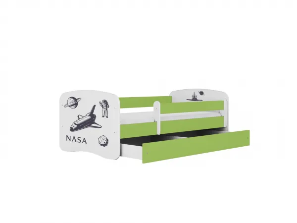 Kocot kids Dětská postel Babydreams Nasa zelená, varianta 80x160, se šuplíky, s matrací