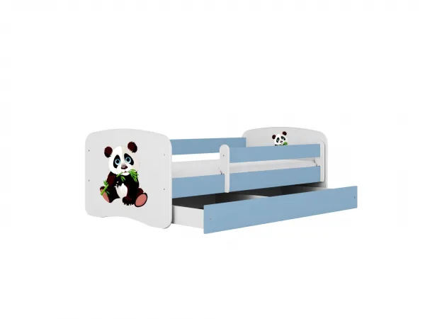 Kocot kids Detská postieľka Babydreams panda modrá, variant 80x180, se šuplíky, s matrací