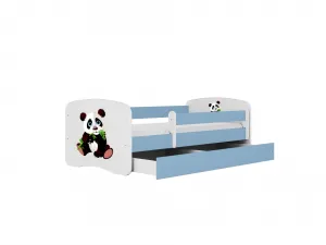 Kocot kids Detská postieľka Babydreams panda modrá, variant 80x180, se šuplíky, s matrací