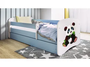 Kocot kids Detská postieľka Babydreams panda modrá, variant 80x180, se šuplíky, s matrací