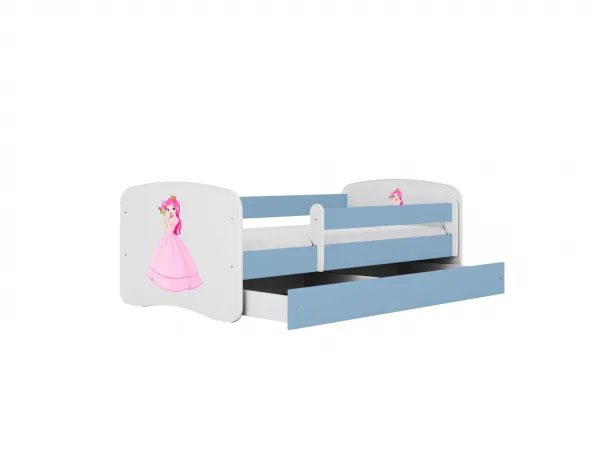 Kocot kids Detská posteľ Babydreams princezná modrá, variant 80x180, se šuplíky, s matrací