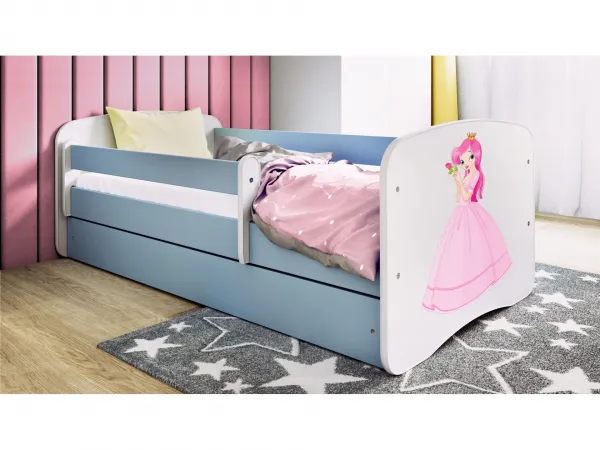Kocot kids Detská posteľ Babydreams princezná modrá, variant 80x180, se šuplíky, s matrací