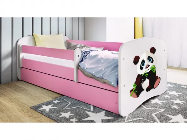Kocot kids Detská postieľka Babydreams panda ružová II, variant 70x140, bez šuplíků, s matrací