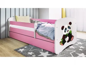 Kocot kids Detská postieľka Babydreams panda ružová II, variant 70x140, bez šuplíků, s matrací