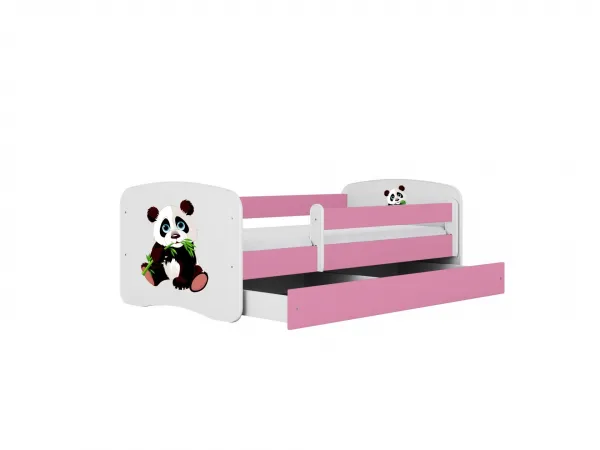Kocot kids Detská postieľka Babydreams panda ružová II, variant 70x140, bez šuplíků, s matrací