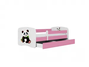 Kocot kids Detská postieľka Babydreams panda ružová II, variant 70x140, bez šuplíků, s matrací