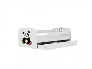 Kocot kids Detská postieľka Babydreams panda biela II, variant 70x140, se šuplíky, s matrací