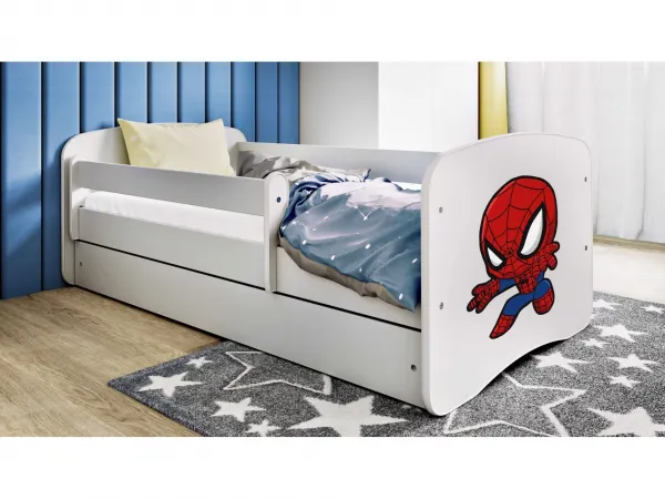 Kocot kids Detská posteľ Babydreams superhrdina biela, variant 70x140, se šuplíky, s matrací