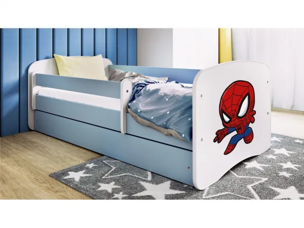 Kocot kids Detská posteľ Babydreams superhrdina modrá, variant 70x140, se šuplíky, s matrací