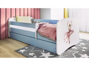 Kocot kids Detská postieľka Babydreams tanečnica modrá, variant 80x180, se šuplíky, s matrací