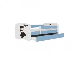 Kocot kids Detská postieľka Babydreams temná princezná modrá, variant 70x140, se šuplíky, s matrací
