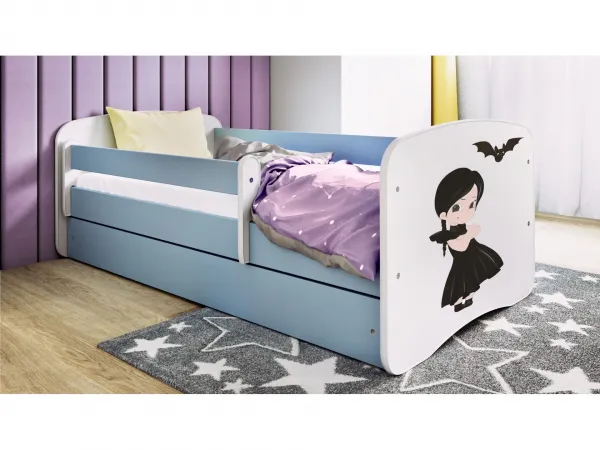 Kocot kids Detská postieľka Babydreams temná princezná modrá, variant 70x140, se šuplíky, s matrací