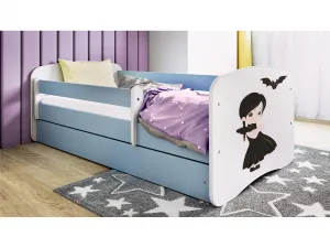 Kocot kids Detská postieľka Babydreams temná princezná modrá, variant 70x140, se šuplíky, s matrací
