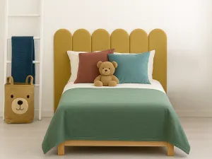 Nástenný čalúnený panel v tvare oblúka VELVET Zvoľte farbu: Béžová, Zvoľte rozmer: 20x100 cm, Uchytenie na stenu: So samolepiacim suchým zipsom