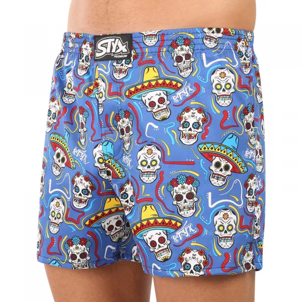 Pánske trenky Styx premium art klasická guma lebky (AP1856) M, trenírky