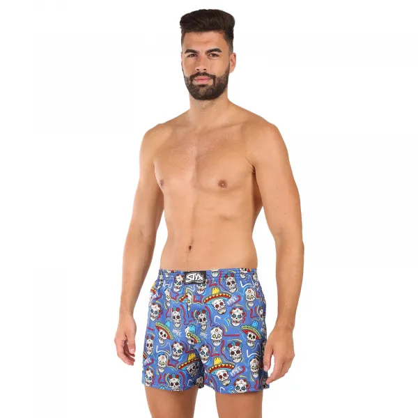 Pánske trenky Styx premium art klasická guma lebky (AP1856) M, trenírky