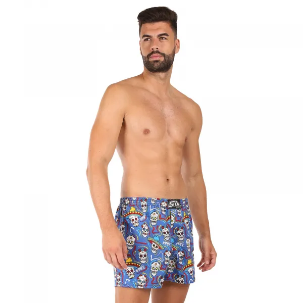 Pánske trenky Styx premium art klasická guma lebky (AP1856) M, trenírky