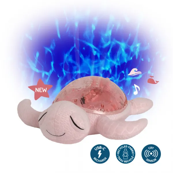 Cloud b® Tranquil Turtle™ - Nočné svetielko s melódiou, Korytnačka, ružová CLTT-9001-PK