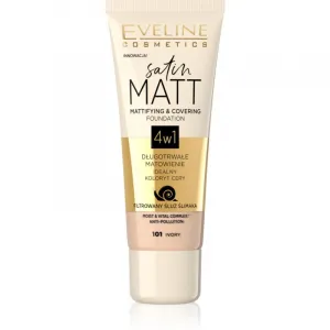 Eveline Cosmetics Satin Matt zmatňujúci make-up s extraktom zo slimáka odtieň 101 Ivory 30 ml