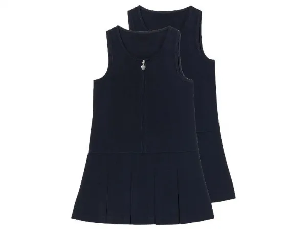 Dievčenské šaty, 2 kusy (navy modrá, 122)