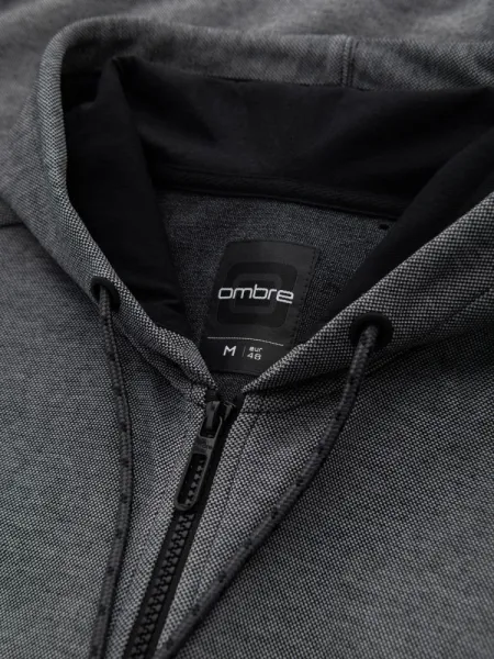 Pánska mikina s kapucňou na zips- čierna