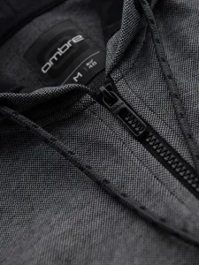 Pánska mikina s kapucňou na zips- čierna