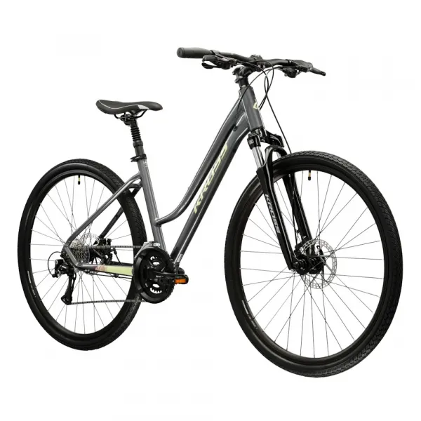 Kross EVADO 3.0 28" - model 2025 šedá / zelená / lesk - M (17", 158-170 cm)
