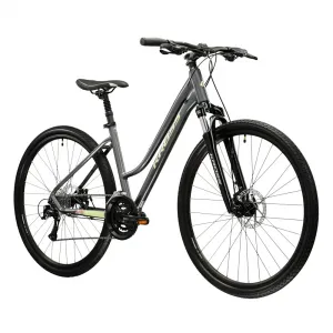 Kross EVADO 3.0 28" - model 2025 šedá / zelená / lesk - M (17", 158-170 cm)