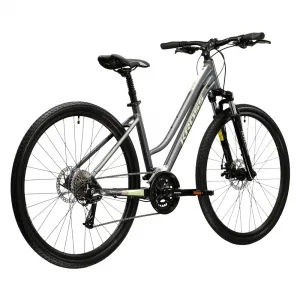 Kross EVADO 3.0 28" - model 2025 šedá / zelená / lesk - M (17", 158-170 cm)