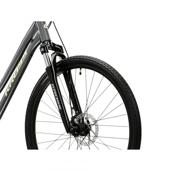Kross EVADO 3.0 28" - model 2025 šedá / zelená / lesk - M (17", 158-170 cm)