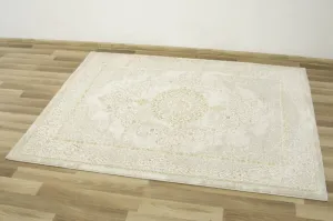 Koberec Allora Plus B826A lesklý krémový/zlatý