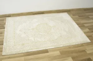 Koberec Allora Plus B826A lesklý krémový/zlatý