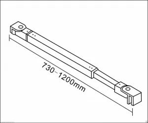 H K - Vzpera F084 730-1200 mm, pre skla 6-10mm SE-F084