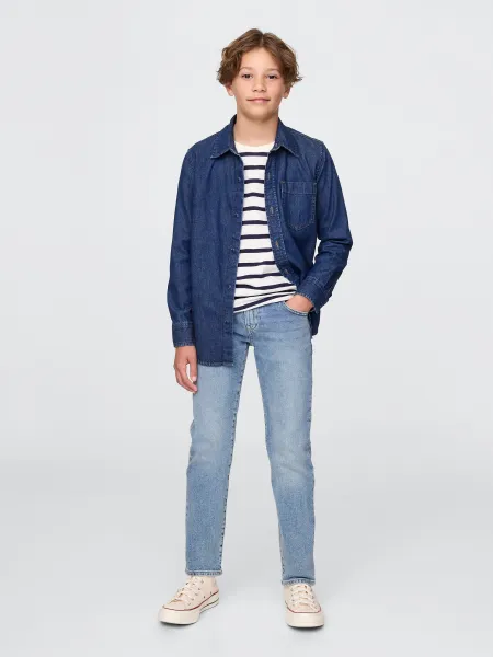 Modré chlapčenské slim fit džínsy Gap