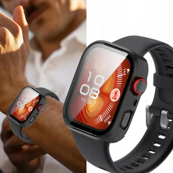 Tech-Protect Defense puzdro so sklom na Huawei Watch Fit 4, čierne