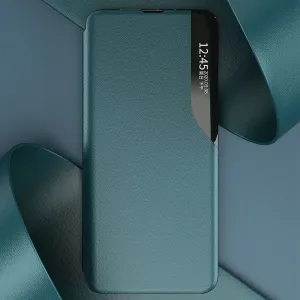 MG Eco Leather View knižkové puzdro na Samsung Galaxy A72, zelené