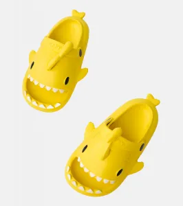 marka niezdefiniowana Yellow children's flip-flops with shark motif Tossi