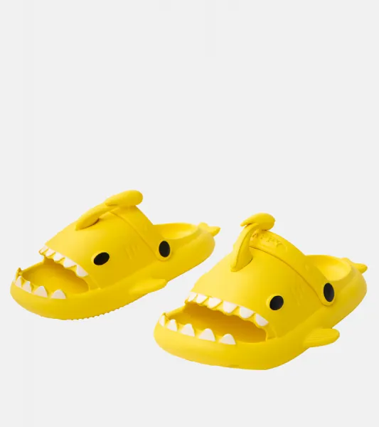 marka niezdefiniowana Yellow children's flip-flops with shark motif Tossi