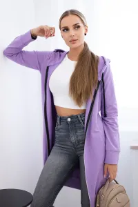 Kesi Dámska dlhá mikina na zips s kapucňou – rôzne farby Farba: Púdrová, Veľkosť: UNI