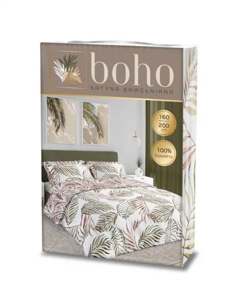 Faro Bavlněné povlečení BOHO 002 160x200 cm + 2x 70x80 cm bílé/hnědé
