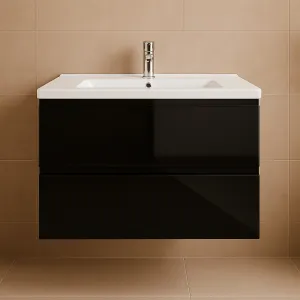 ArtDef Skrinka pod umývadlo MODUS BLACK D80 | 80 cm